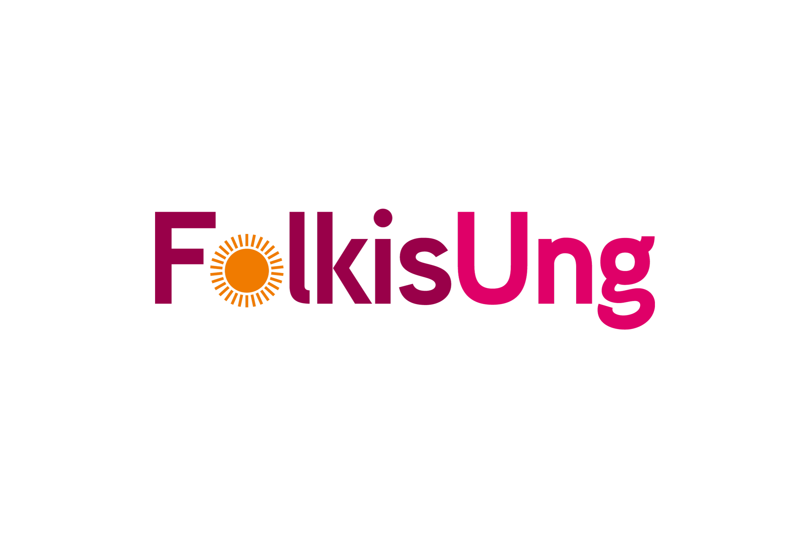 Rosa logotyp med gul sol FolkisUng