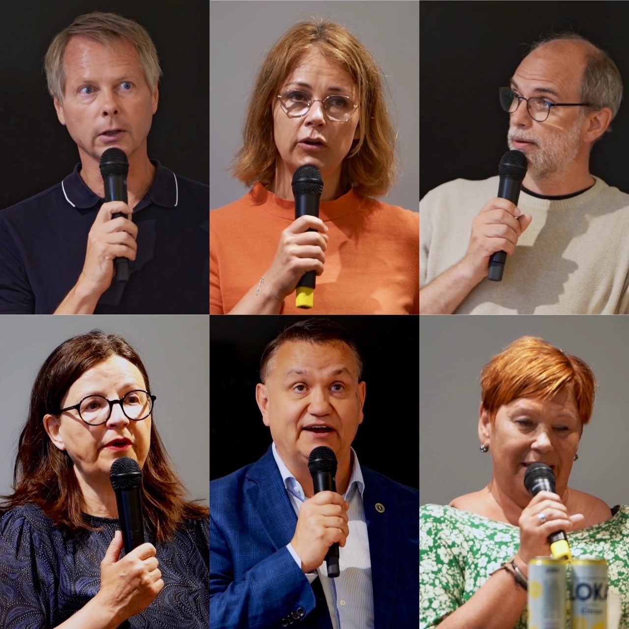 Bilder på panelen i Almedalen 2023. Christer Nylander, Maria Graner, Markus Svensson, Anna Ekström, Stefan Bergh och Carina Söderlund.